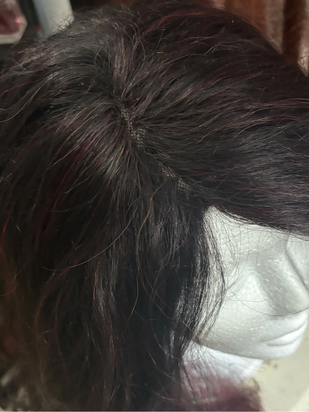 Black to Burgundy Ombre Long Wavy Women’s Lace Front Wig